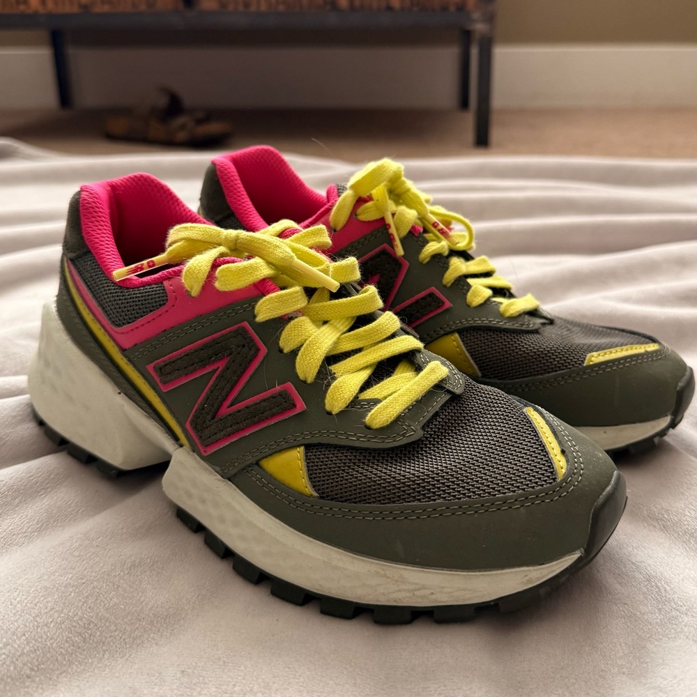 New Balance + Figs Green and Pink Sneakers